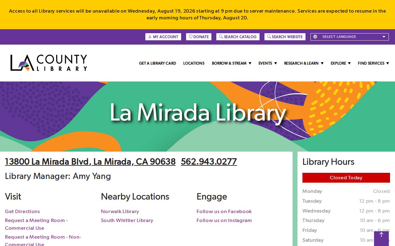 La Mirada city directory research at the La Mirada Library