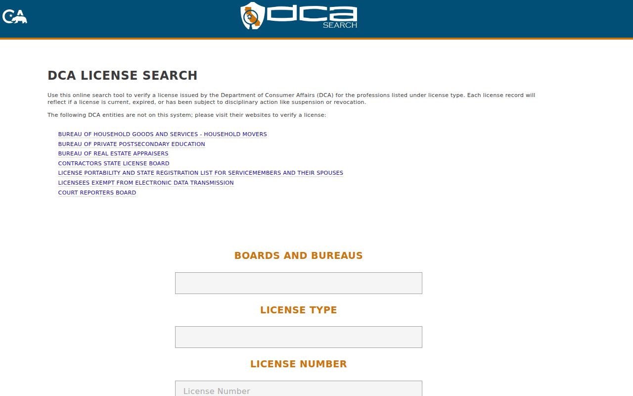 La Mirada residents directory California professional license search