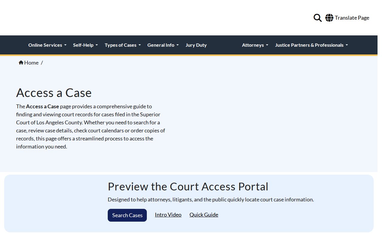 La Mirada residents directory Los Angeles Superior Court case search