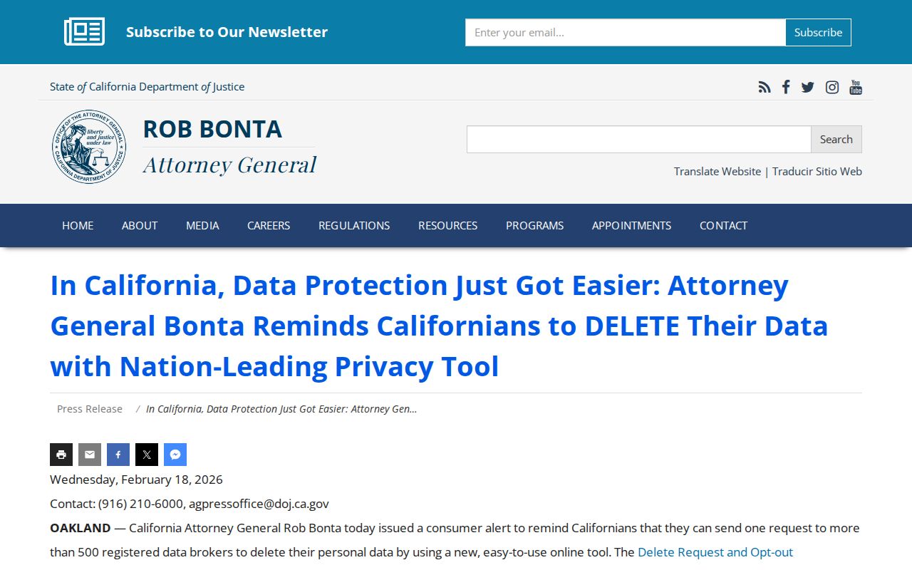 La Mirada neighbors and California data-broker deletion information