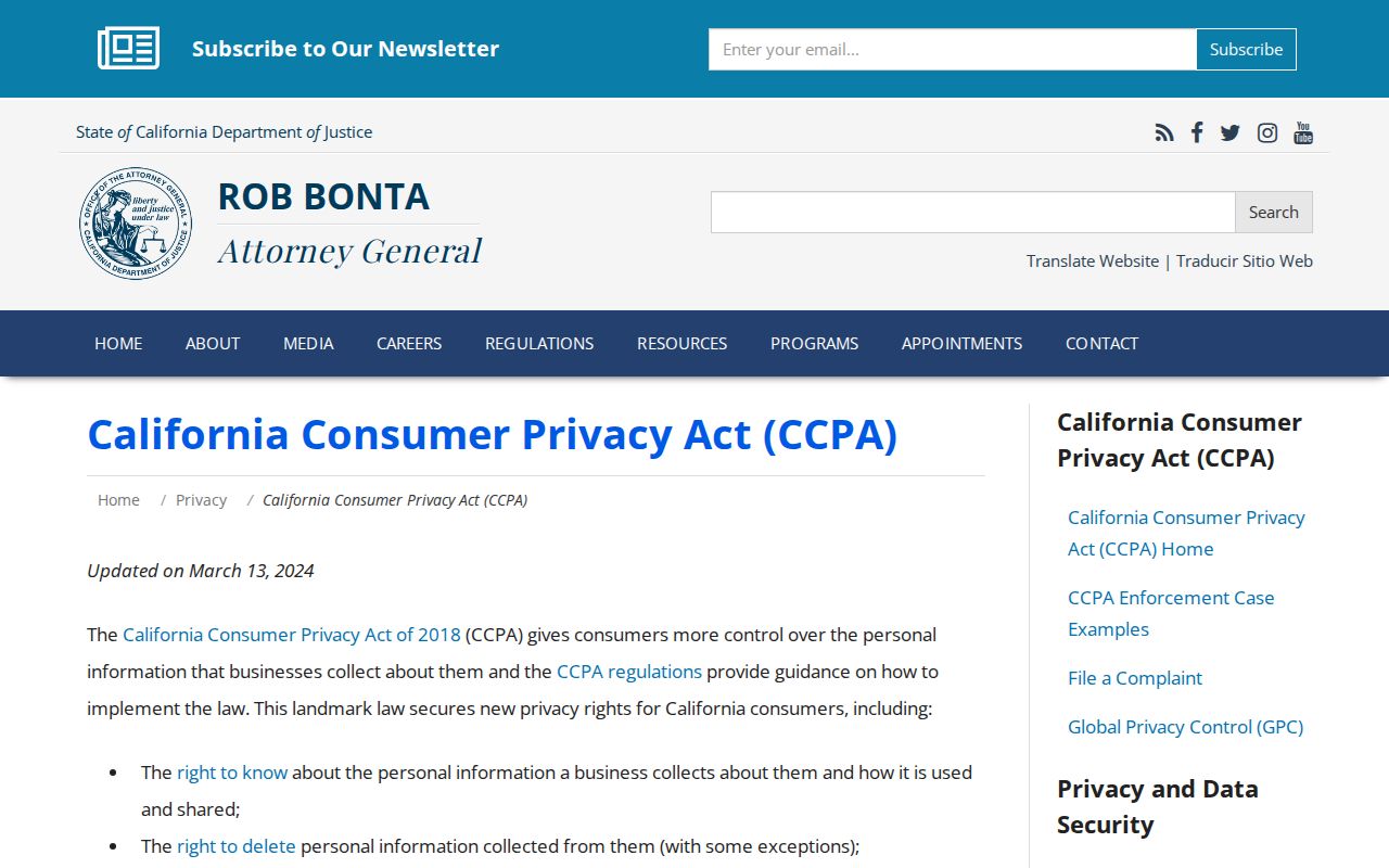 La Mirada neighbors and California Consumer Privacy Act guidance