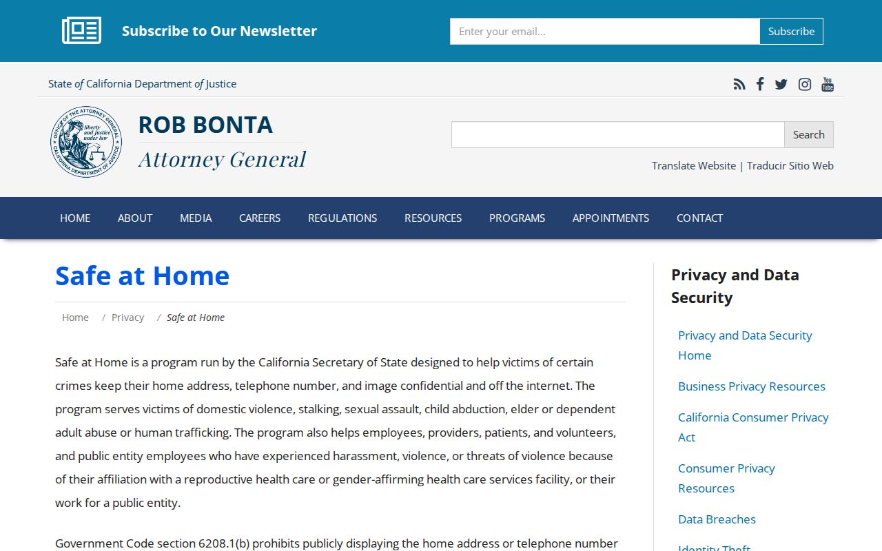 La Mirada neighbors and Safe at Home address confidentiality protections